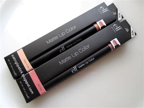 Eating Lipstick Elf Matte Lip Color In Nearly Nude And Tea Rose