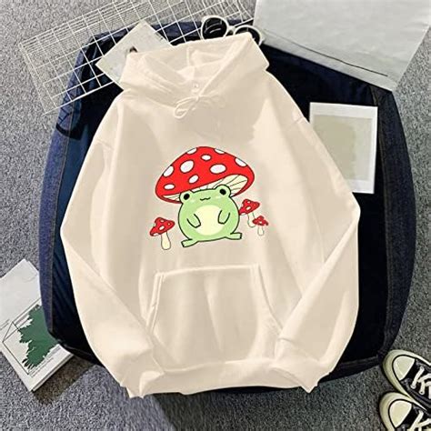 Dabaok Women Hoodies Sweatshirts Womens Cute Frog Sweatshirt Kawaii