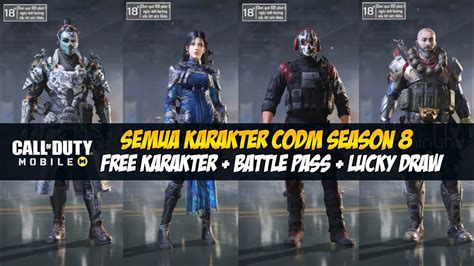 Semua Skin Karakter Codm Season Free Karakter Battle Pass