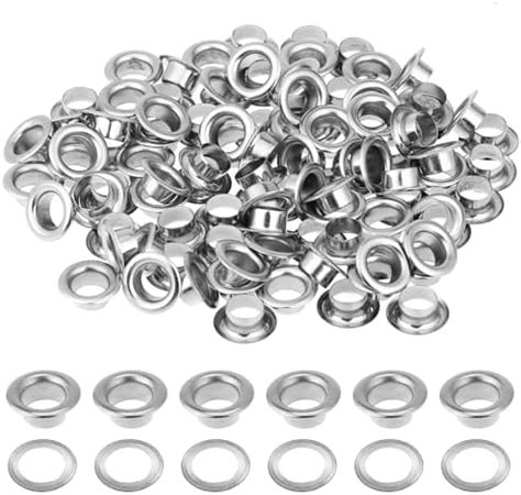 100Sets Metal Silver Eyelets 1 4 Inch Grommets Eyelets With Washers