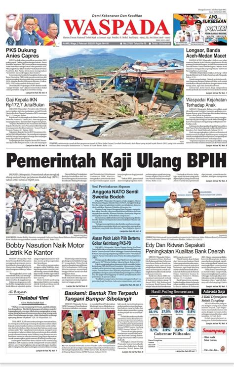 Waspada Kamis Februari Epaper Harian Waspada