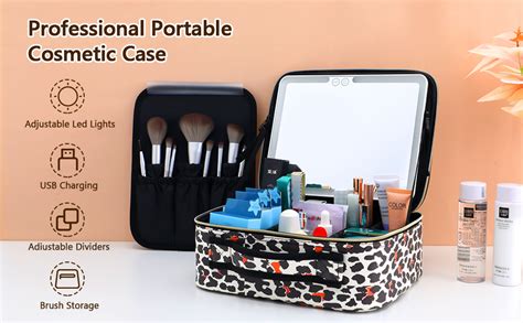 Vanmrior Travel Makeup Bag With Led Lighted Make Up Case