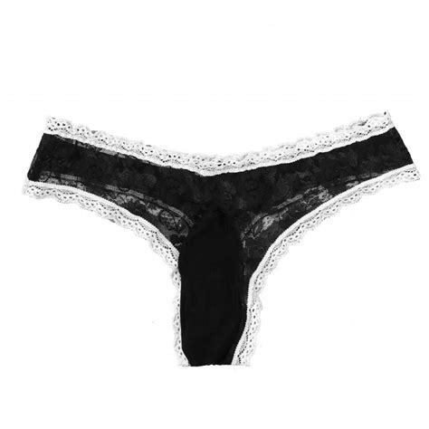 Gay Male Sissy Jockstraps Bulge Pouch See Through Lace Briefs Floral Lingerie Panties G String