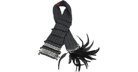 Prada Wool Scarves Women Gray in Black - Lyst