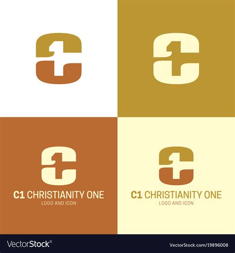 C1 christianity one logo and icon Royalty Free Vector Image