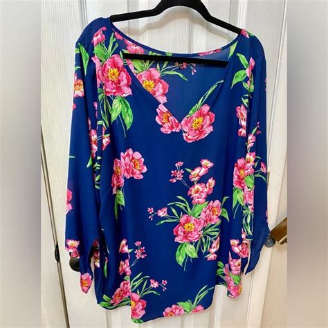 Talbots Tops Talbots Plus Tunic Length Floral Blouse 3x Poshmark