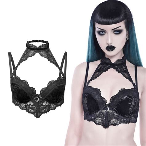 Killstar Nightbird Bralet Bustier Top Boudoir Noir