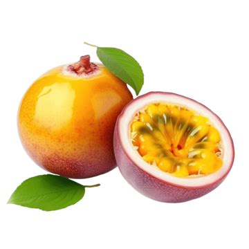 Fresh Passion Fruit With Slice Isolated Exotic Fruits Tropical Fruit