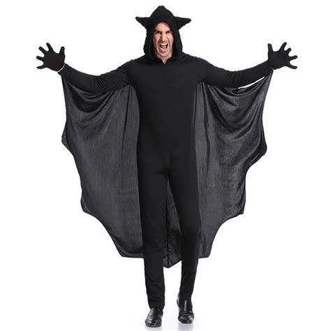 Umorden Purim Halloween Party Costume Man Black Bat Vampire Costumes