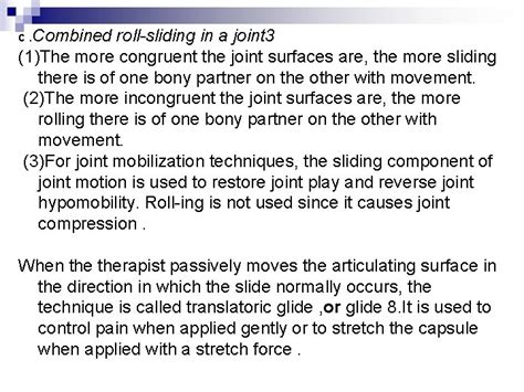 Peripheral Joint Mobilization Ii Basic Concepts Of Joint