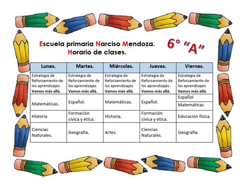 Horarios Sexto Grado Pdf