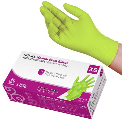 Evercare Examination Gloves Nitrile LIME Evercare Medical