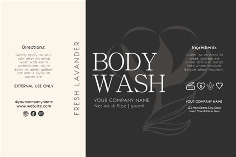 Body Soap Wash Label Template Postermywall