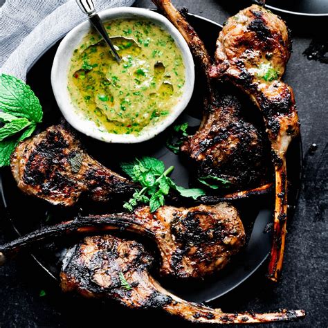 Grilled Lamb Chops with Mint Sauce - Shutter + Mint