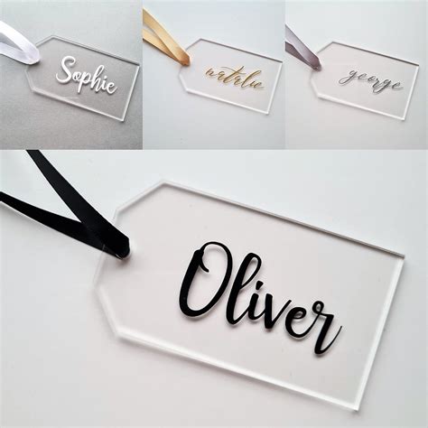 Personalised Acrylic Gift Tags Custom Name Tags Wedding Etsy Uk