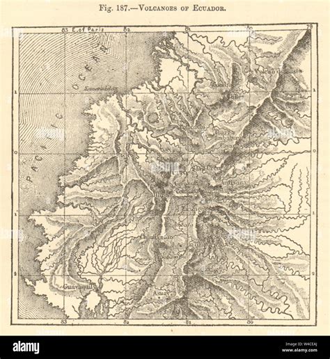 Volcanes Del Ecuador Andes De Quito Croquis De 1886 Plan Antigua