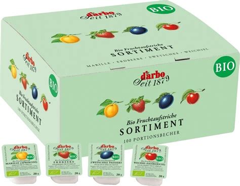 Darbo Bio Fruchtaufstrich 4 Fach Sortiert 100x20g EBay