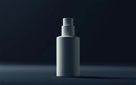 White Spray Bottle On A Dark Blue Background Premium Ai Generated Image