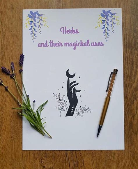 Herbs And Their Magickal Uses Short Guide In Pdf Printable Etsy