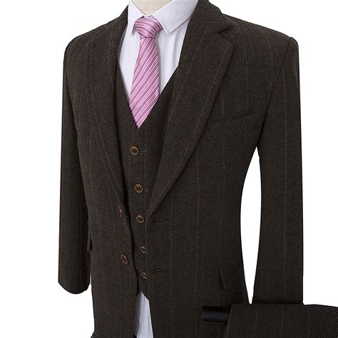 British Tweed Co Dark Brown Herringbone Tweed Three Piece Suit That