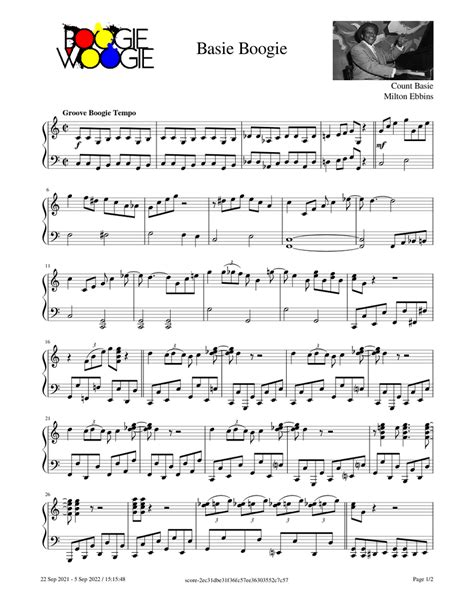 Basie Boogie Count Basie Sheet Music For Piano Solo