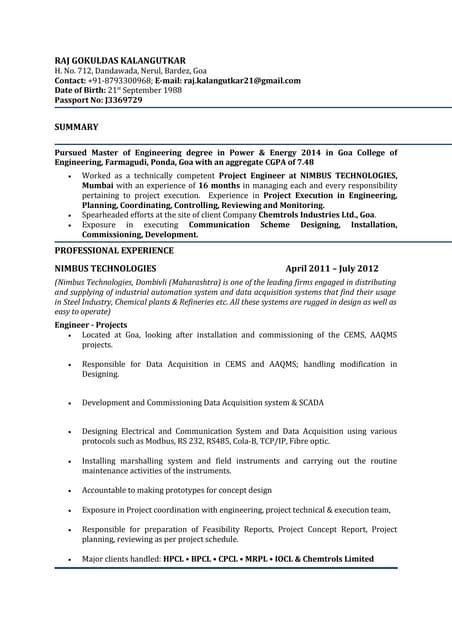 Rajresume Pdf