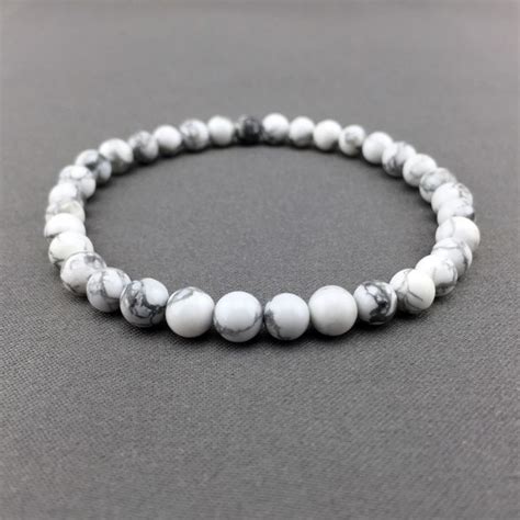 Genuine White Howlite Bracelet Natural White Bracelet Gemstone