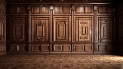 Interior Joinery Vintage Oak Wood Panels In Classic 3d Rendering