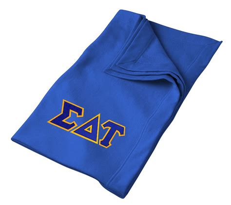 Discount Sigma Delta Tau Lettered Twill Sweatshirt Blanket Greek Gear