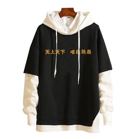 Buy Anime Hoodie Japanese Print Unisex Pullover Streetwear Harajuku