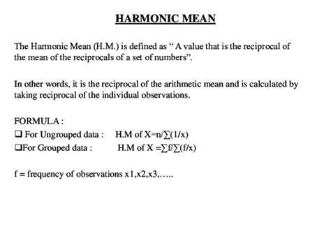 (PPT) HARMONIC MEAN ppt