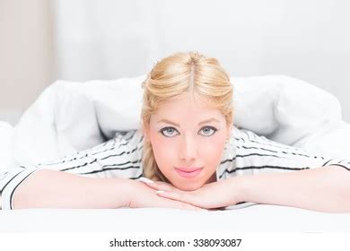 Beautiful Blonde Woman Bed Stock Photo Shutterstock