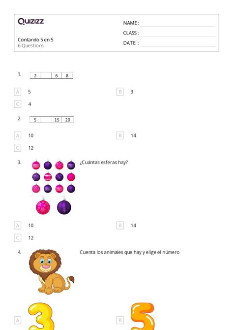 Saltar Contando De En Hojas De Trabajo Para Grado En Quizizz