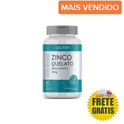 Zinco Quelato Bisglicinato 29mg Vegano 60 Capsulas Lauton Shopee Brasil