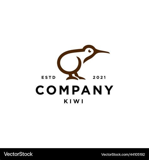 Abstract minimal kiwi bird logo icon design Vector Image