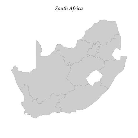 Premium Vector Simple Flat Map Of South Africa With District Borders