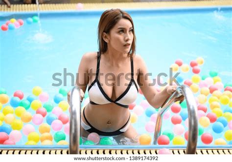 Sexy Beautiful Women Wearing White Bikini Stock Photo 1389174392 Shutterstock