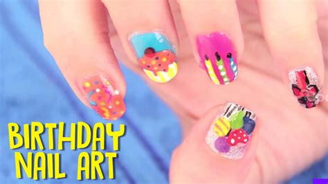 Birthday Nail Art Designs Tutorials Crazy Funny Birthdays Happy Birthday Nails For Beginners