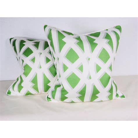 Modern Cotton Geometric Pillows – a Pair | Chairish