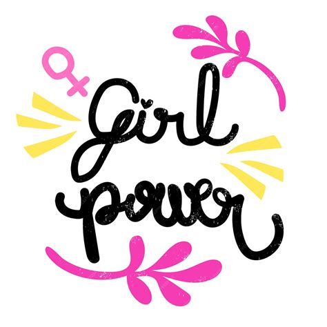 Premium Vector Girl Power Hand Drawn Illustration Feminism Quote Made