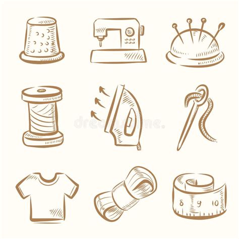 Iconos De Costura Del Vector Ilustraci N Del Vector Ilustraci N De