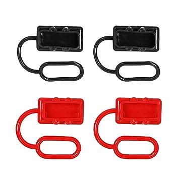 KingBra Rubber Cover 2pcs Black And Red 50A Plug Connector Protective