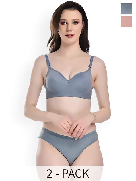Buy PIBU Pack Of 2 Cotton Lingerie Set Lingerie Set For Women 27143424 Myntra