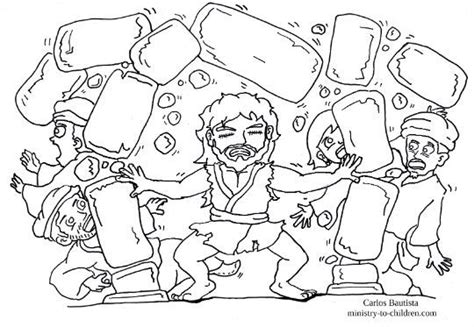 Samson Destroys Dagons Temple Coloring Page Bible Crafts Bible