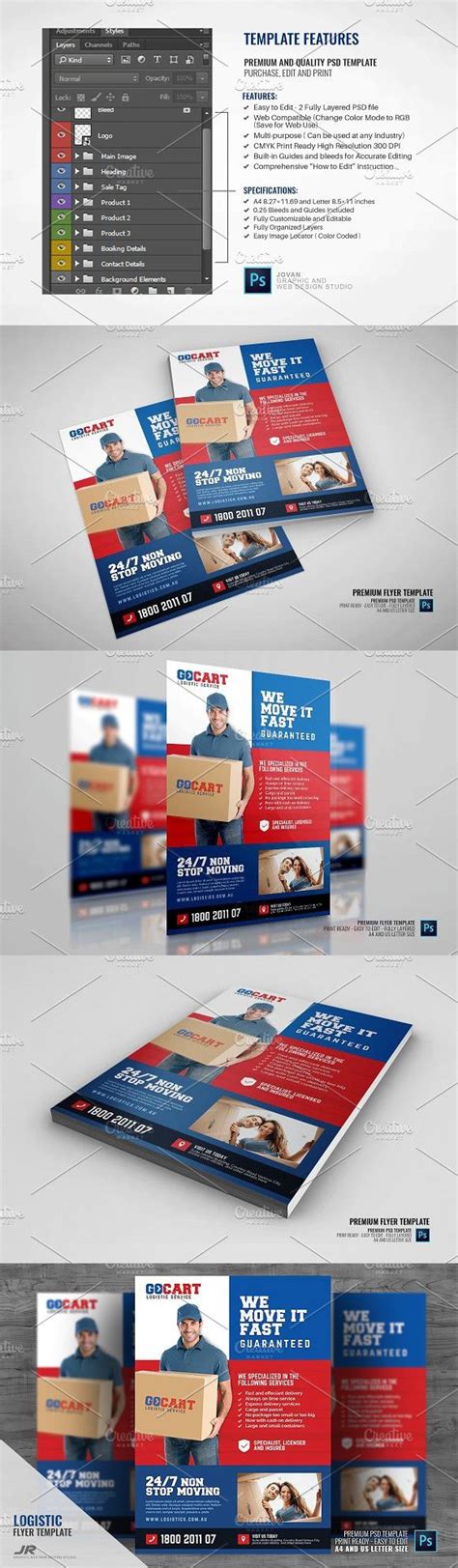 Delivery Cargo Courier Flyer Flyer Flyer Design Templates Flyer Design