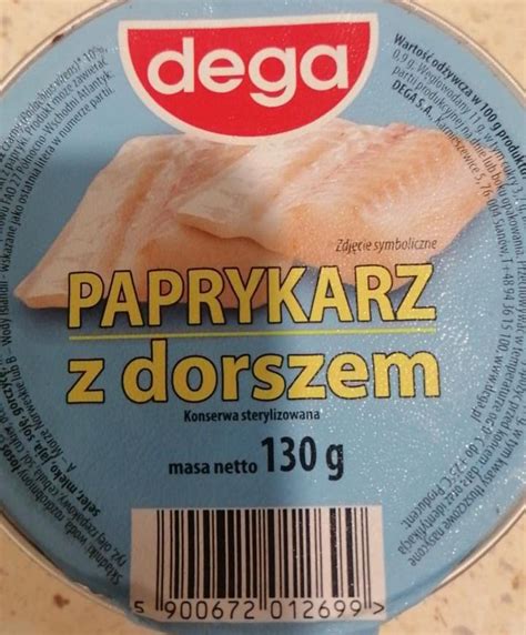 Dega Paprykarz Z Dorszem G Kalorie Kj I Warto Ci Od Ywcze