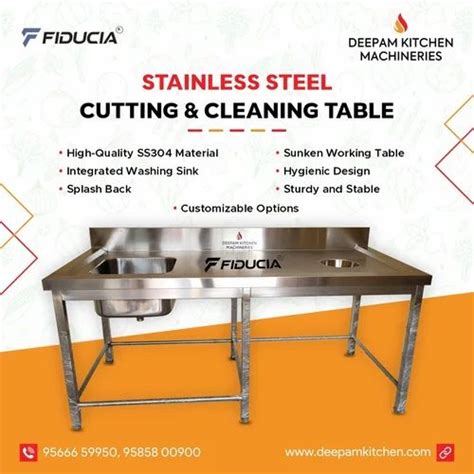 Stainless Steel Working Table With Sink At Sink Stand For