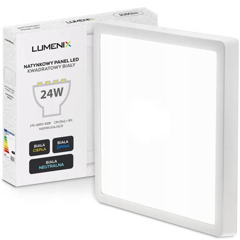 PANEL Plafon Sufitowy LED NATYNKOWY KWADRAT 24W 2160lm Nie Mruga CCD