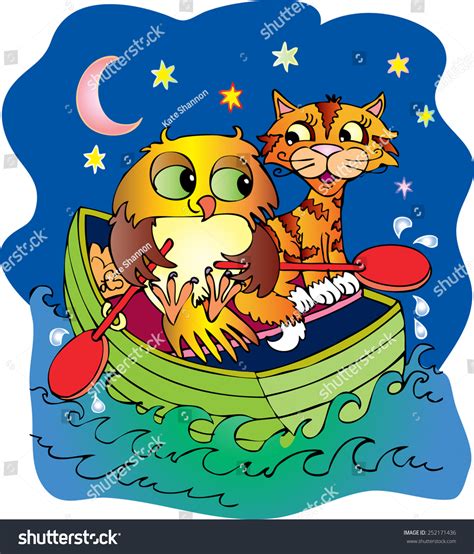 Owl Pussy Cat Went Sea Beautiful Stock Vector Royalty Free
