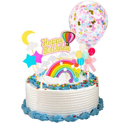 Buy Husdow Rainbow Birthday Cake Topper Happy Birthday Cake